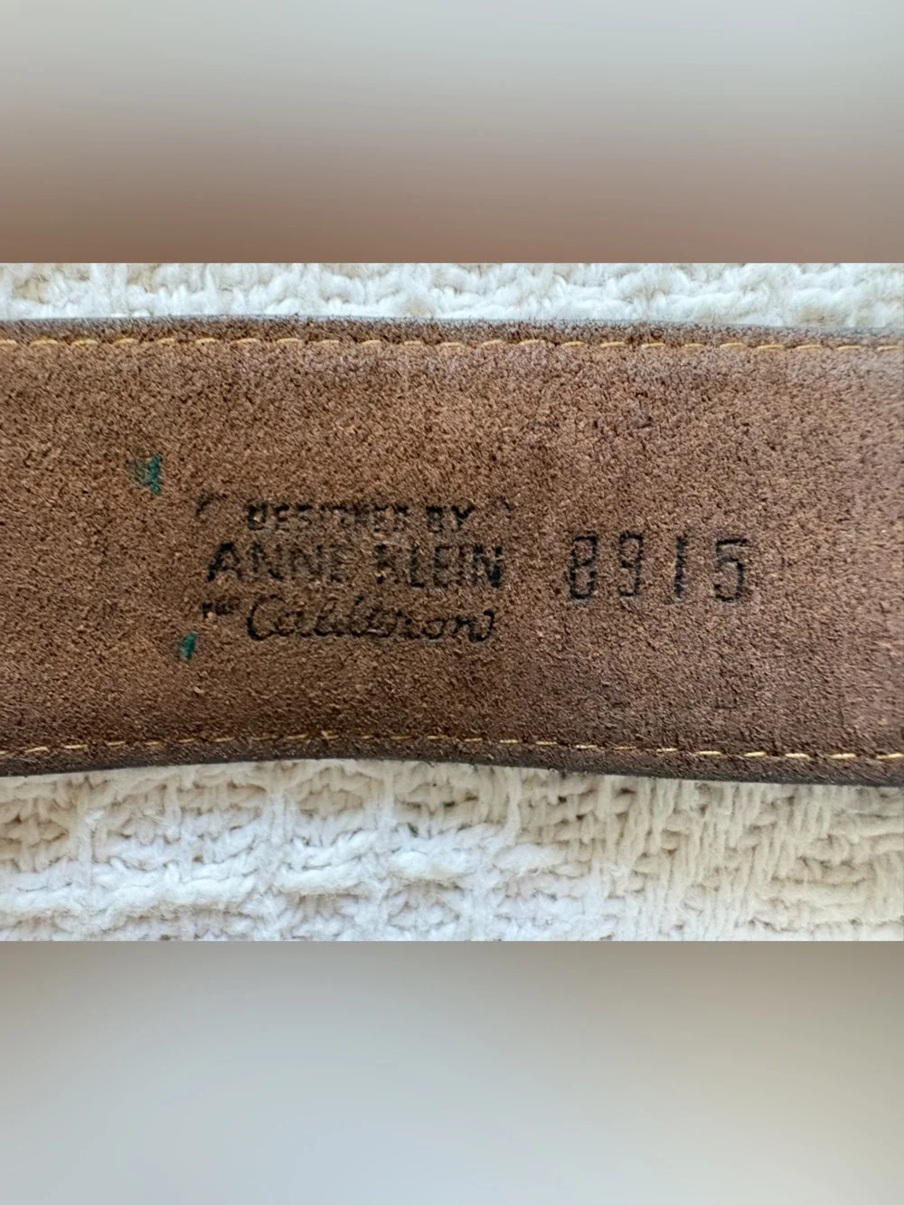 Vintage 1970s Anne Klein belt with Lion head buckle.